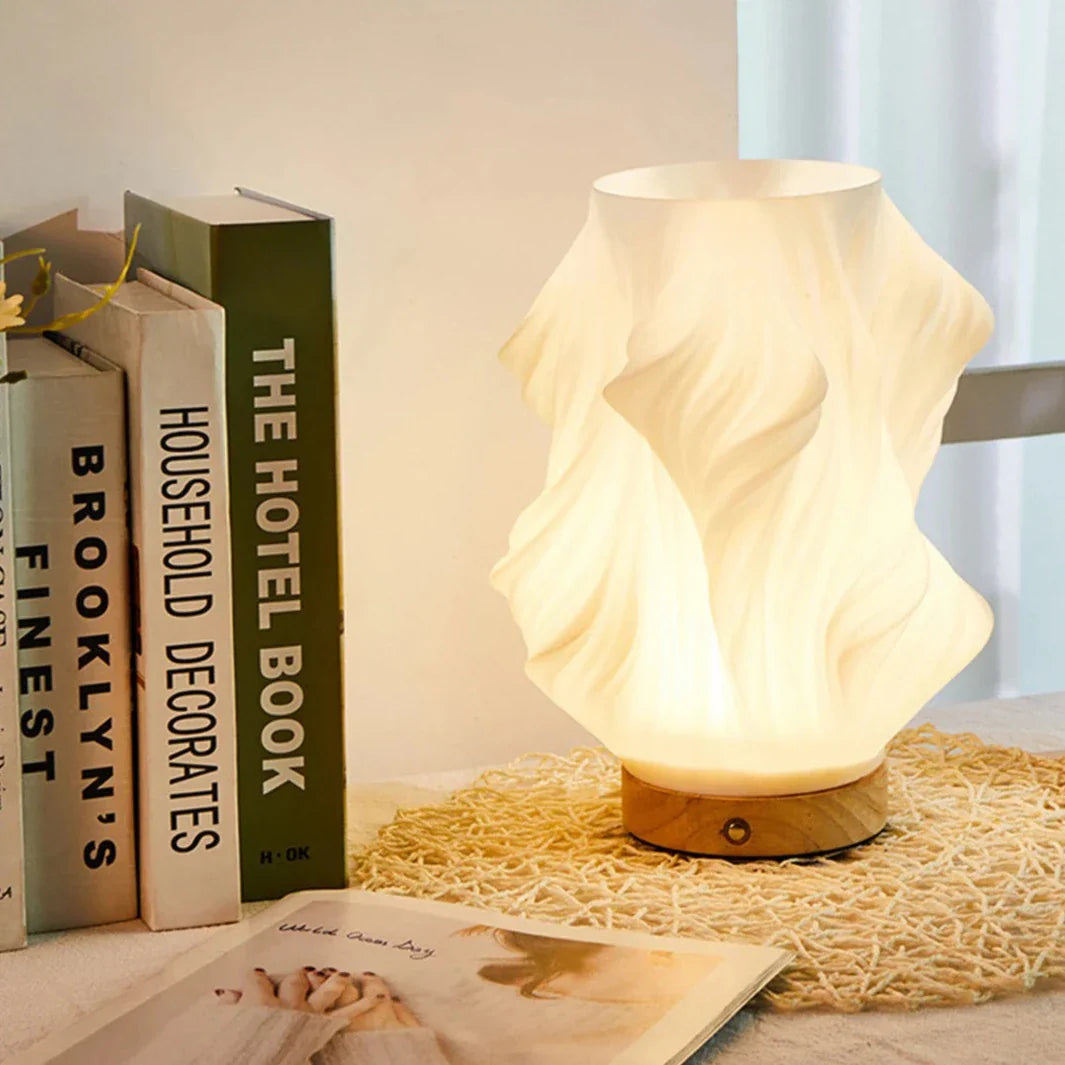 GlowWave - Moderne Swirl Tafellamp met Warme Sfeerverlichting