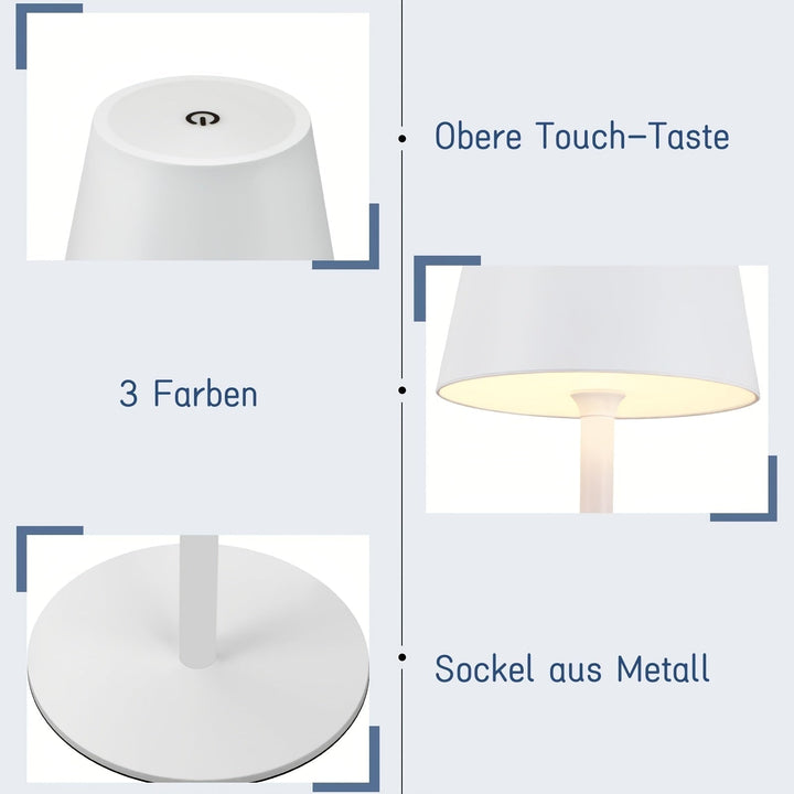 Draagbare oplaadbare LED-tafellamp met touchbediening