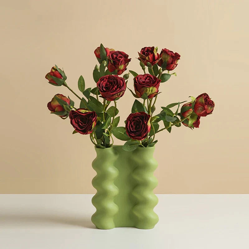 ModernVibe - Geometrische Keramische Bloemenvaas Voor Stijlvolle Woondecoratie