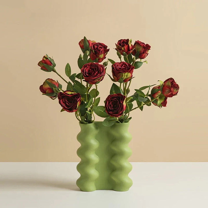 ModernVibe - Geometrische Keramische Bloemenvaas Voor Stijlvolle Woondecoratie