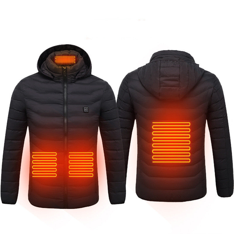 Verwarmde jas met capuchon, ook met powerbank te bestellen