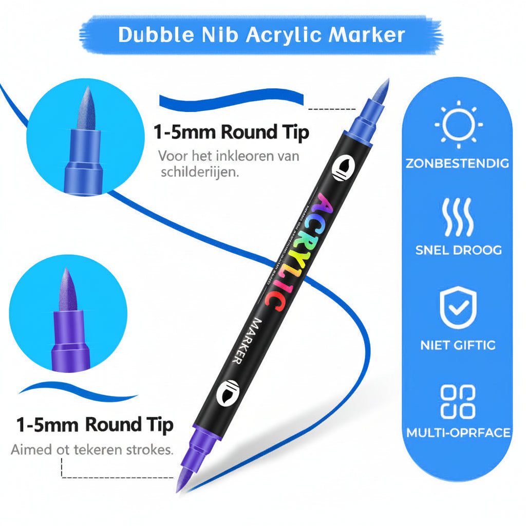 Double-headed Two-color Acrylic Marker Pen Children's Painting