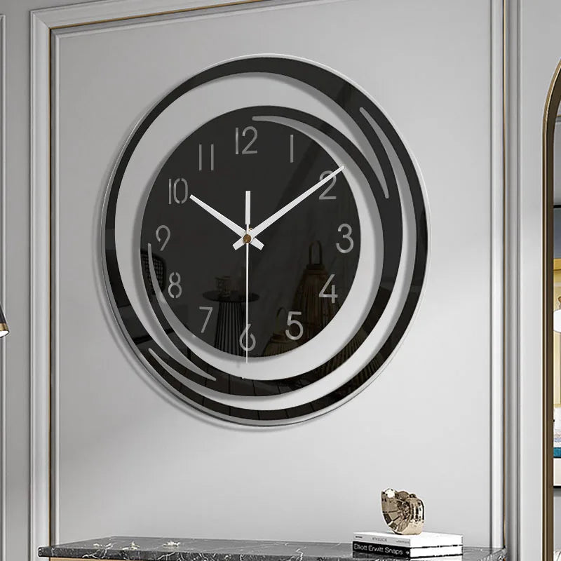 ModernTime - Minimalistische Acryl Wandklok in Scandinavisch Ontwerp, Zwart
