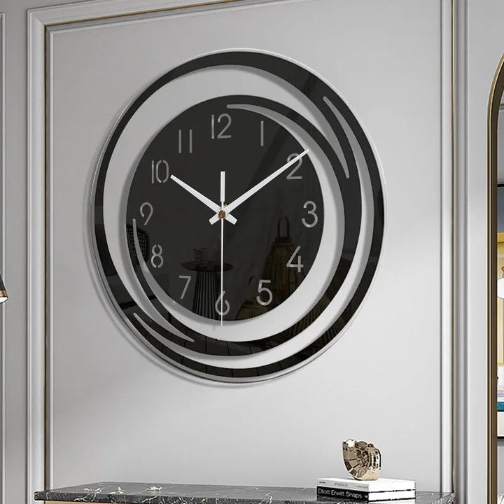 ModernTime - Minimalistische Acryl Wandklok in Scandinavisch Ontwerp, Zwart
