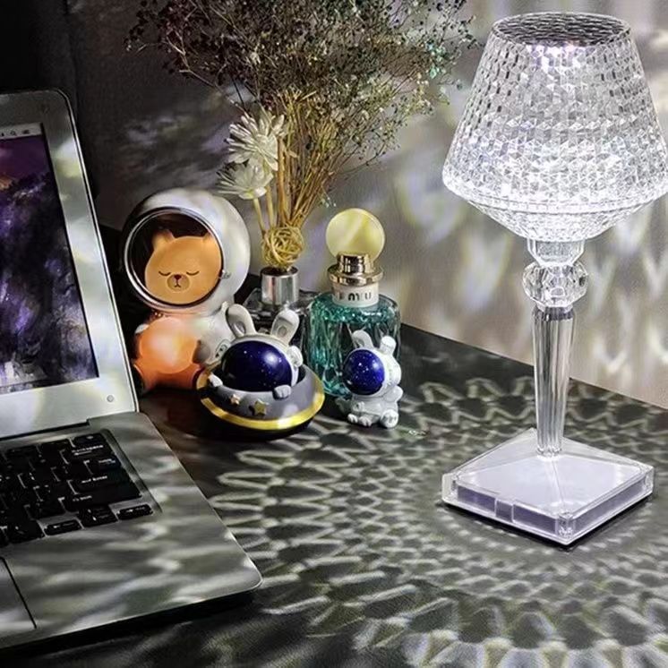 GlowLux - Kristallen LED Tafellamp met USB Oplaadbare Dimbare Verlichting