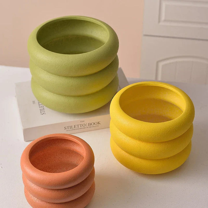 BubbleNest - Moderne Keramische Succulenten Pot met Speels Bubbel Design