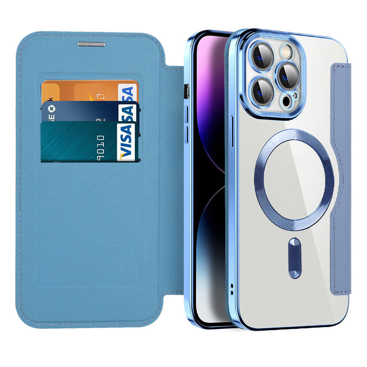 Leren Flip Case met Magnetische Adsorptie & RFID-Bescherming – Valtrix (1+1 GRATIS)