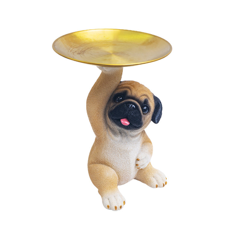 PetBuddy - Decoratieve Hond Standbeeld Met Dienblad Voor Sleutels & Accessoires