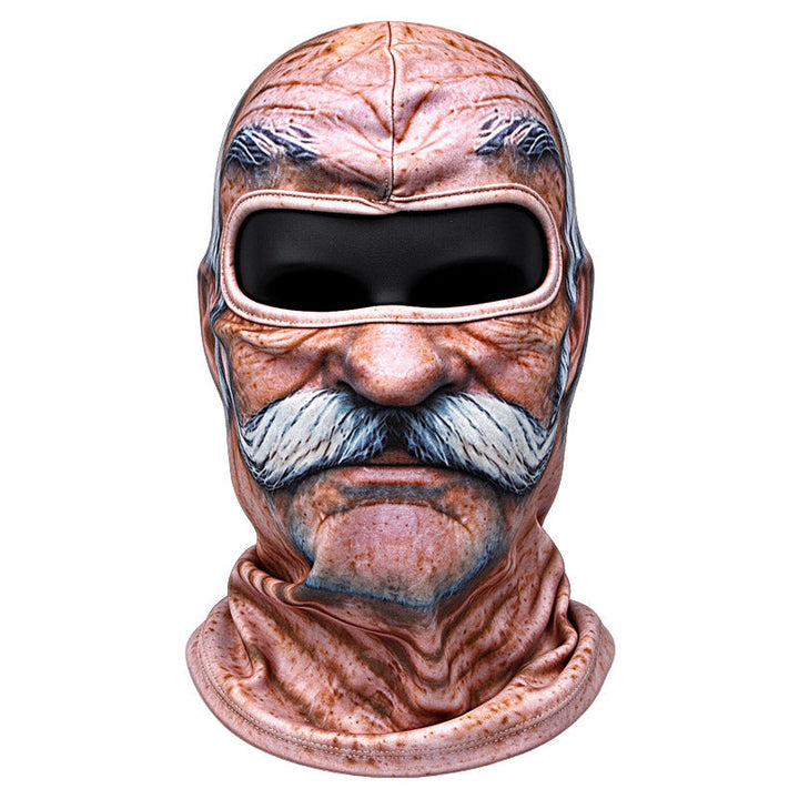 Grappige bivakmuts met 3D-gezicht – opa, oma of grote mond