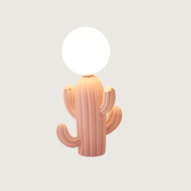 GlowCactus - Creatieve Tafellamp met Pluche Ontwerp en Glazen Kap