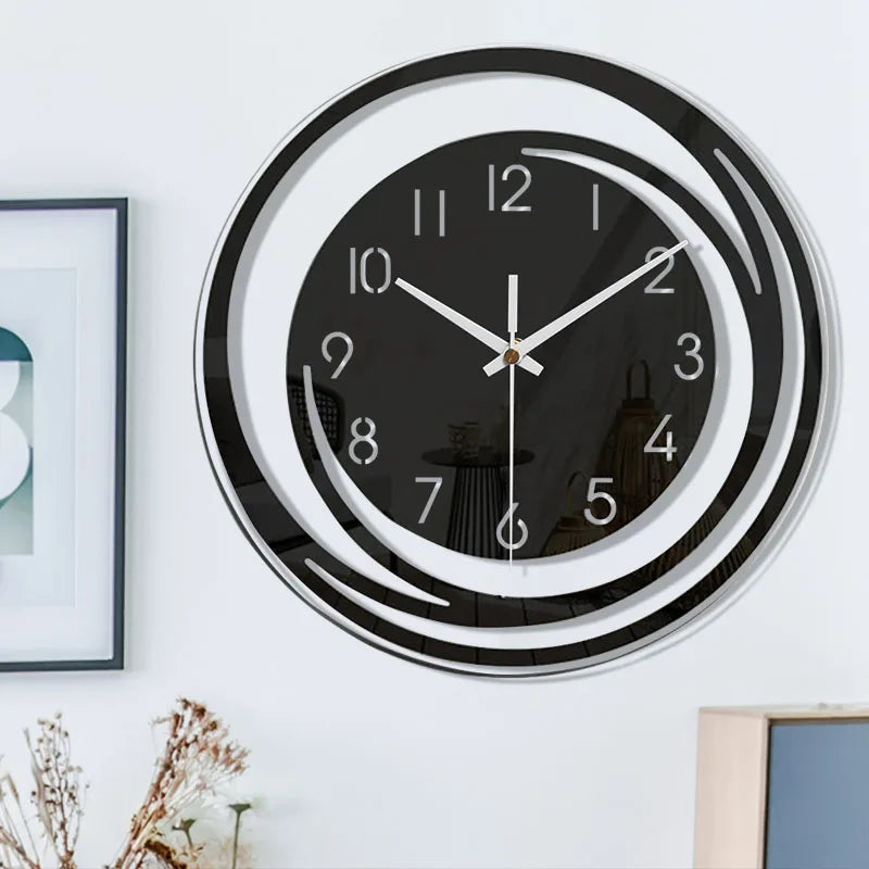 ModernTime - Minimalistische Acryl Wandklok in Scandinavisch Ontwerp, Zwart