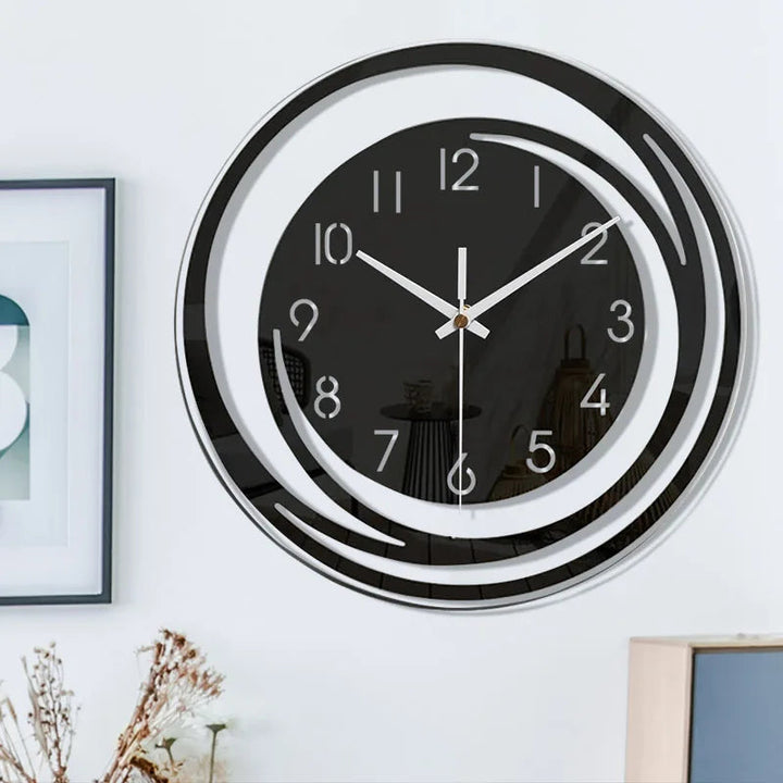 ModernTime - Minimalistische Acryl Wandklok in Scandinavisch Ontwerp, Zwart