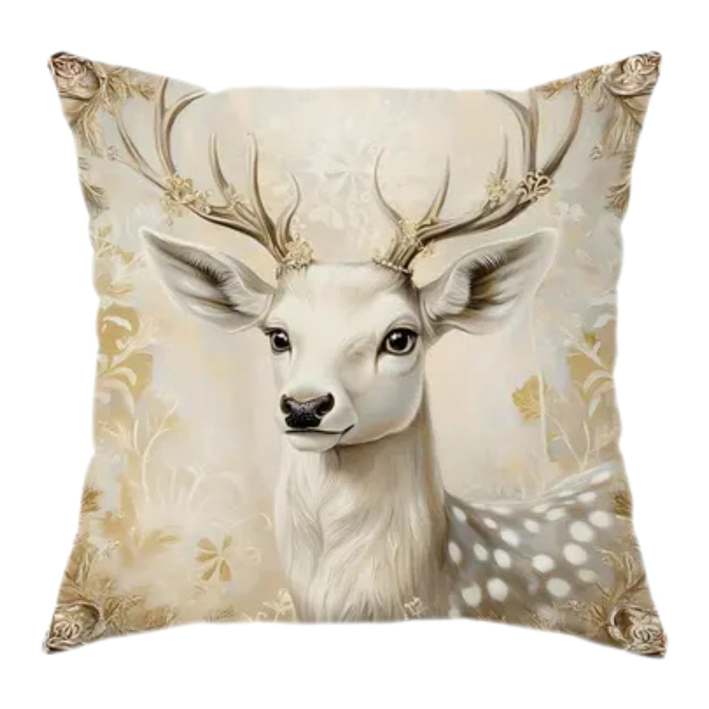 Vintage kerstkussenhoes met elegant patroon van boom en strik
