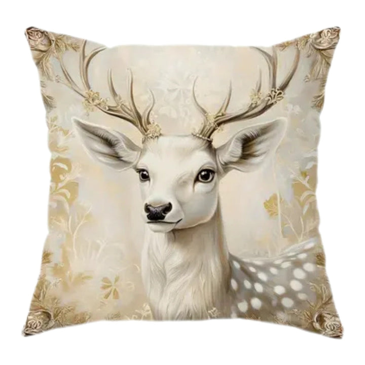 Vintage kerstkussenhoes met elegant patroon van boom en strik