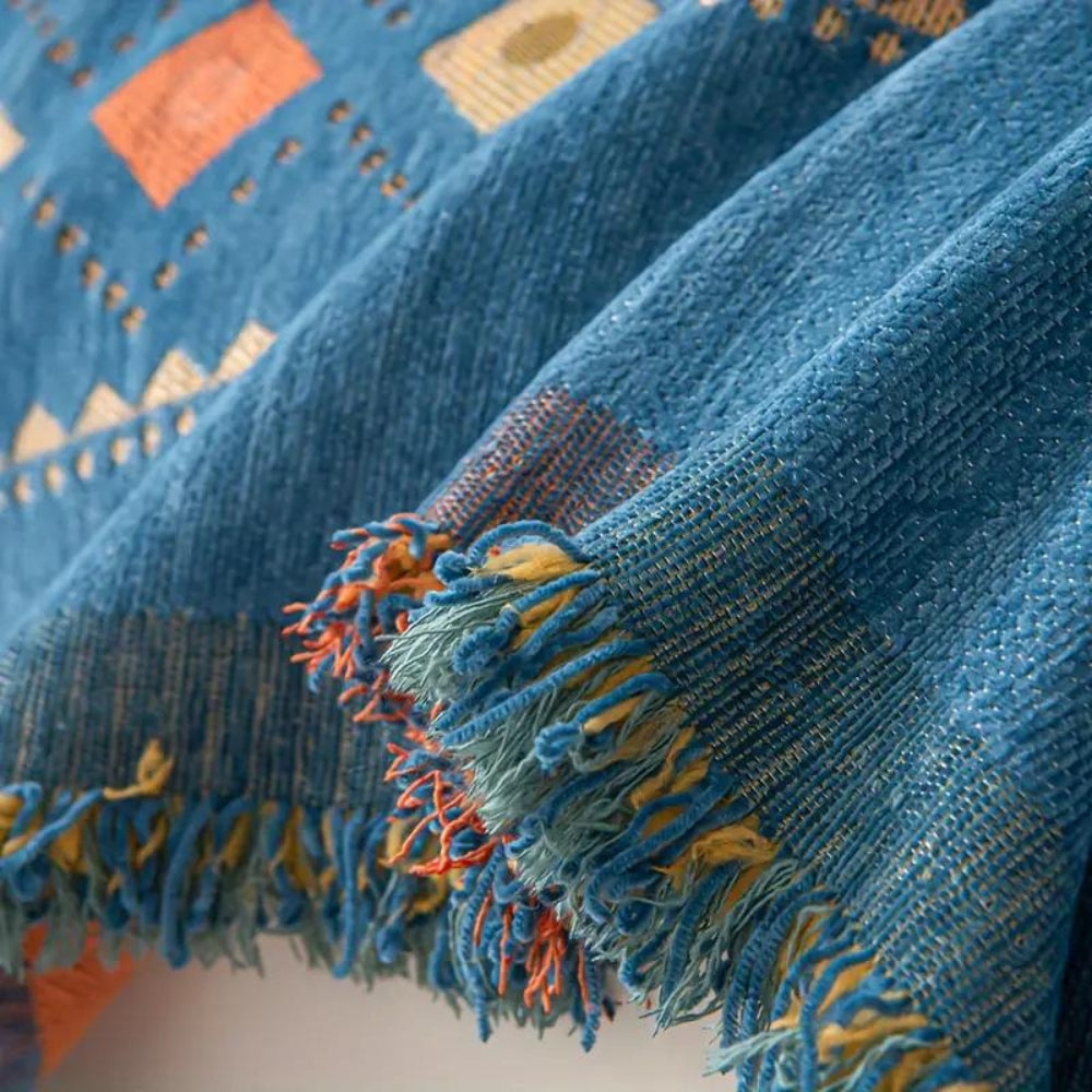 Boho bankhoes, stijlvol ontwerp met kwastjes en antislipbescherming