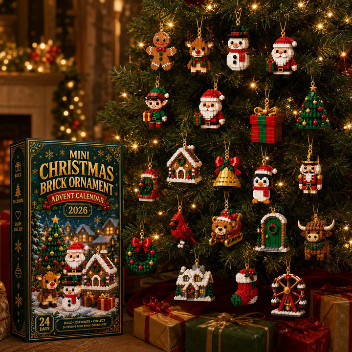 Kerst-adventskalender met 24 mini-bouwsteensets