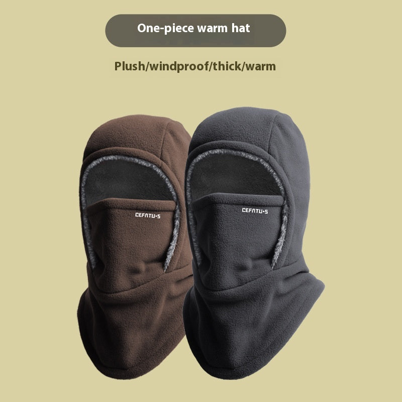 Capuchonmuts met sjaal en mondkap – met warme voering