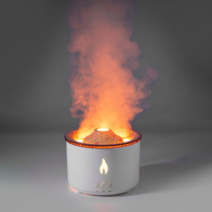 Vulkaan aroma diffuser met kwallenringen en vlameffect, 350 ml