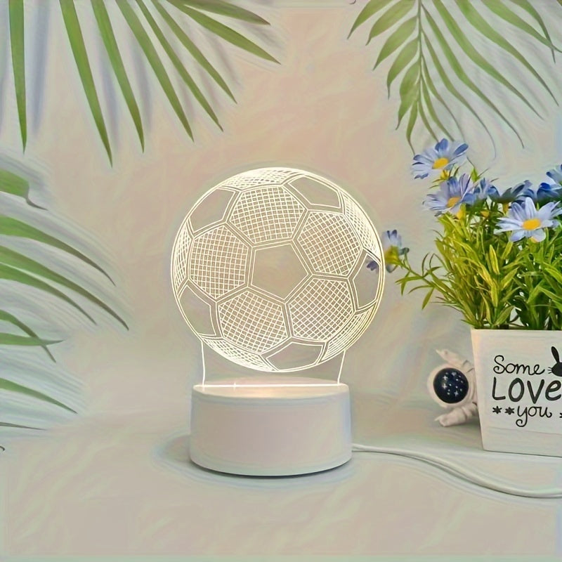GlowBall - Voetbal LED Nachtlamp met USB Voeding en Acryl Design