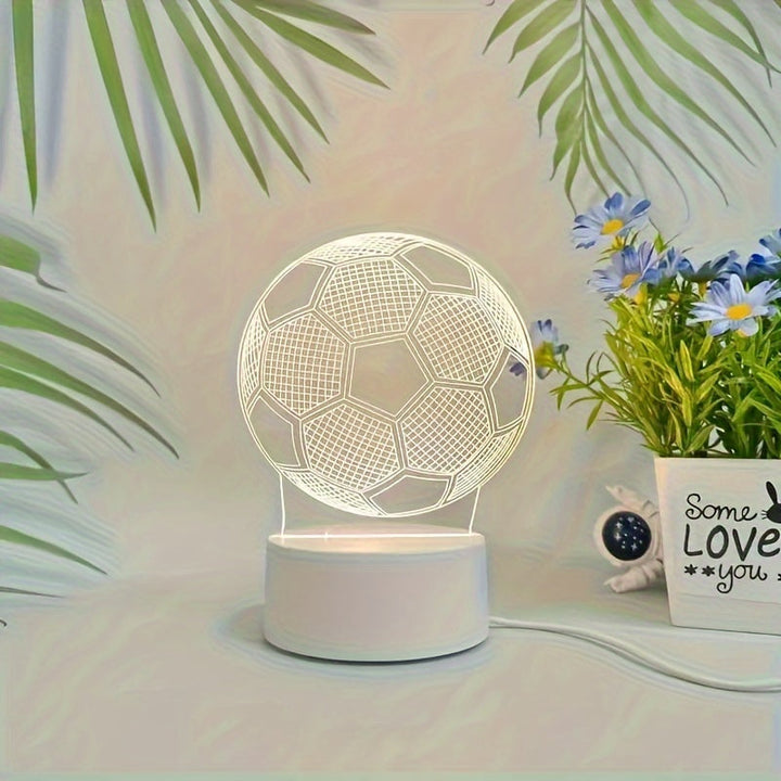 GlowBall - Voetbal LED Nachtlamp met USB Voeding en Acryl Design