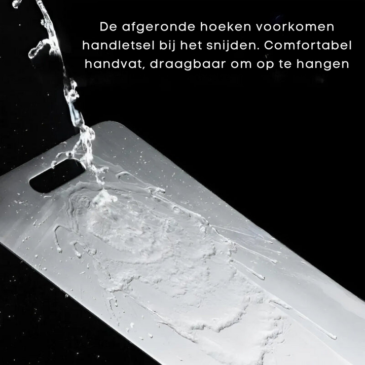PureSteel - Antibacteriële RVS Snijplank met Handvat voor Hygiënisch Gebruik