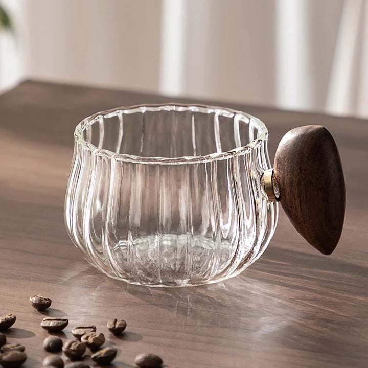 BrewCraft - Glazen Mok Met Houten Handvat Voor Koffie En Thee