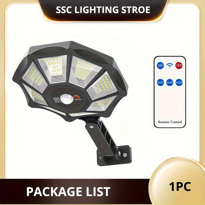 BrightBeam - Krachtige 168 LED Solarlamp met Bewegingssensor en Wandmontage