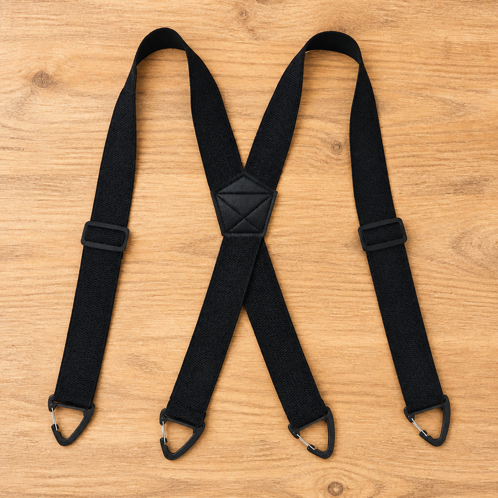 Elastische bretels voor heren, 3,8 cm breed met metalen clips, X- of Y-rug