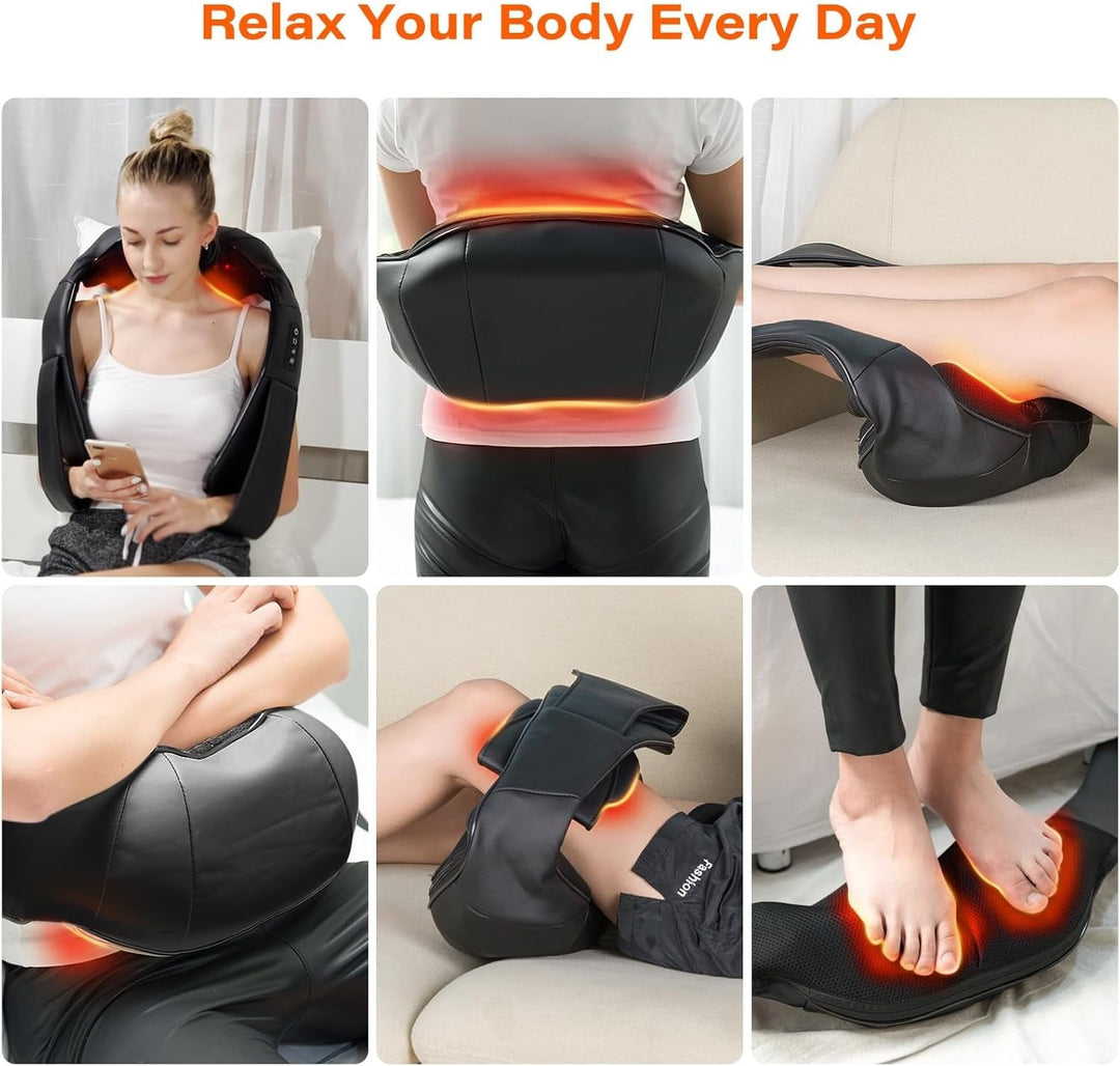 Shiatsu nekmassage-apparaat met warmte en 4 kneedkoppen