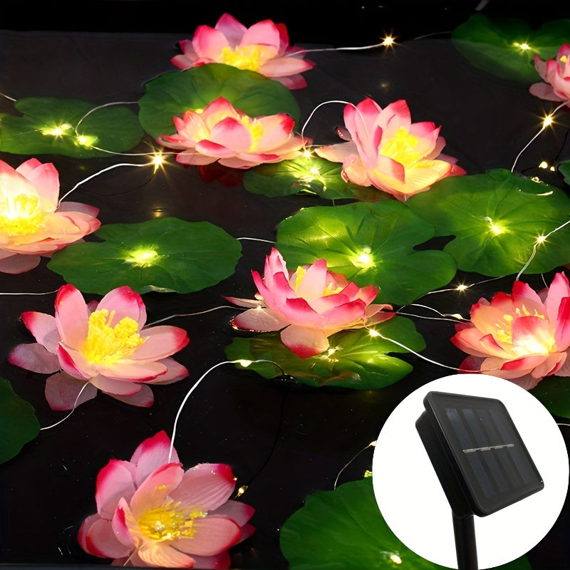 GlowFlow - Drijvende Lotuslamp op Zonne-energie voor Tuin & Vijver