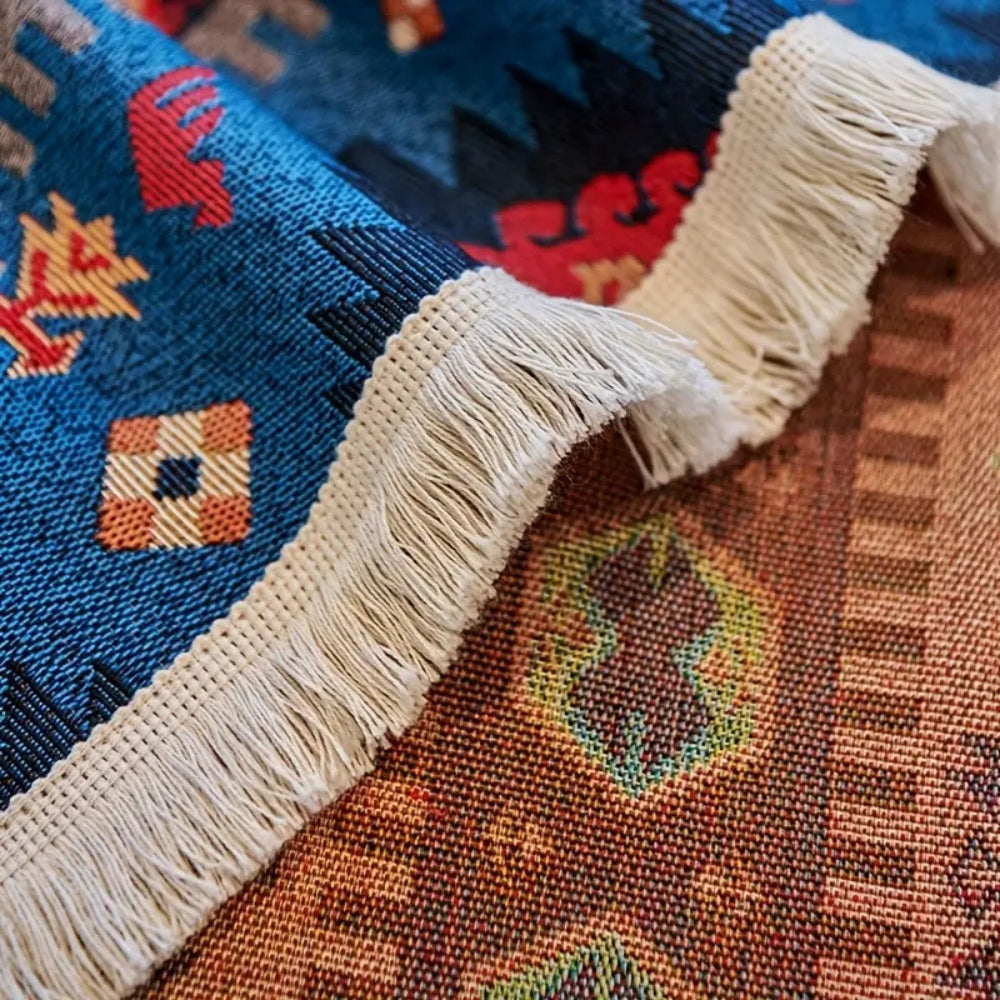 Stijlvolle boho bankplaid, stofdicht en wasbaar met geometrisch ontwerp