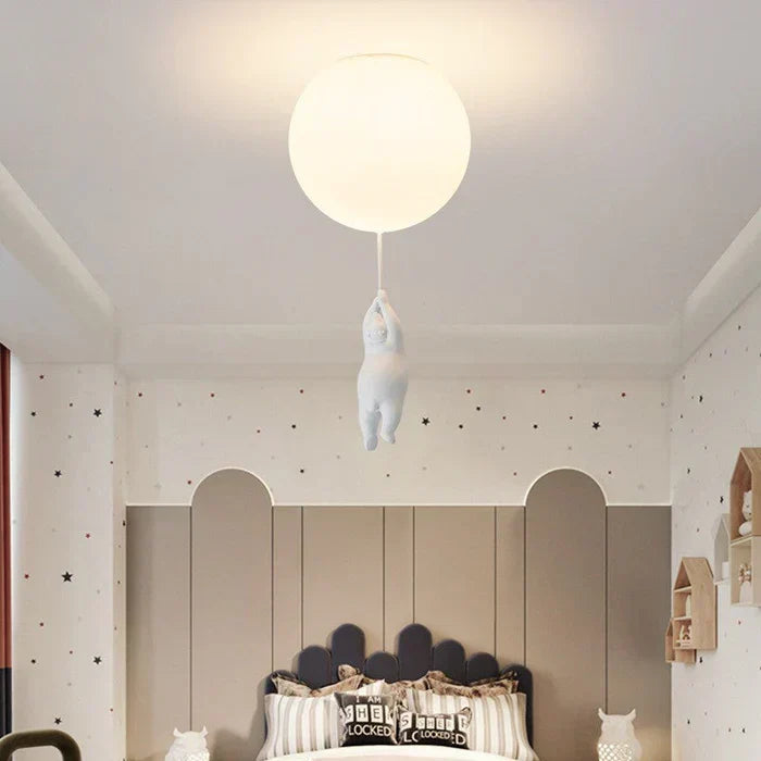 Kinderplafondlamp met beer en bal | CloudBea