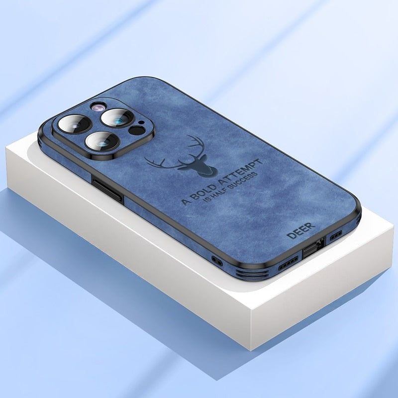 Luxe Hertenleren iPhone Hoes - Veltro