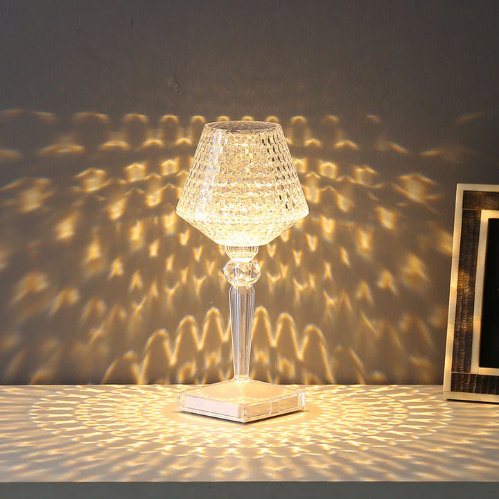 GlowLux - Kristallen LED Tafellamp met USB Oplaadbare Dimbare Verlichting