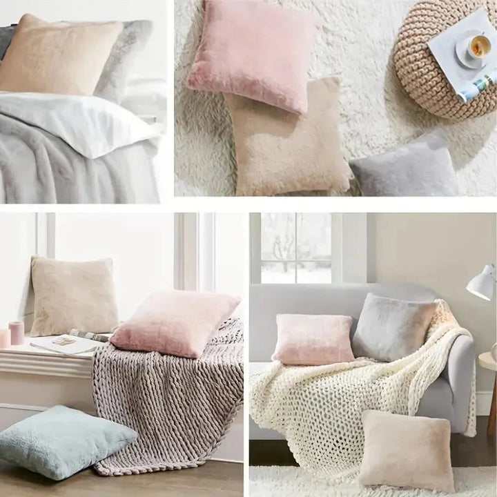 SoftPlush - Ultra Zachte Konijnenbont Look Kussenhoes voor Luxe en Comfort