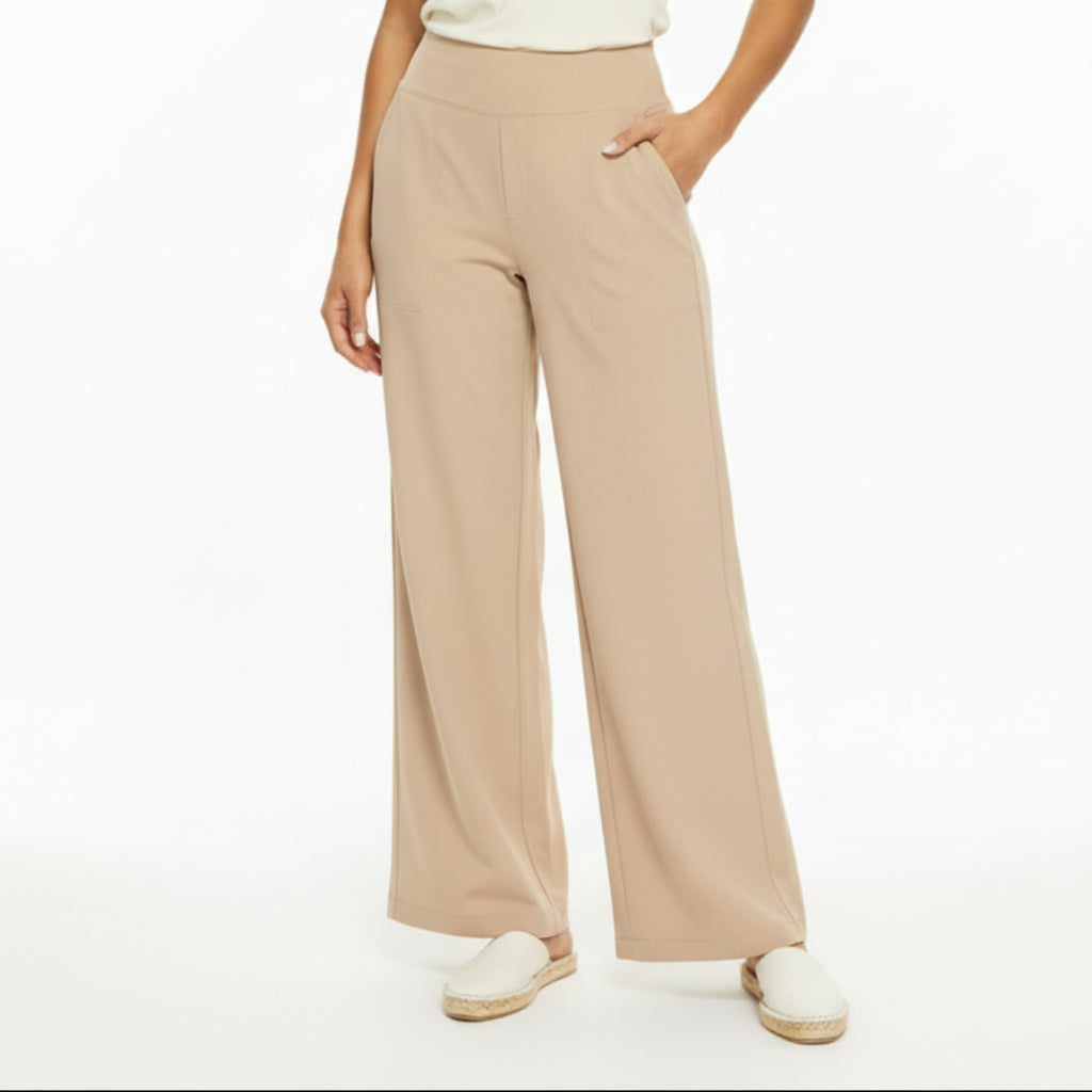 Pocket Knitted Straight High Waist Trousers