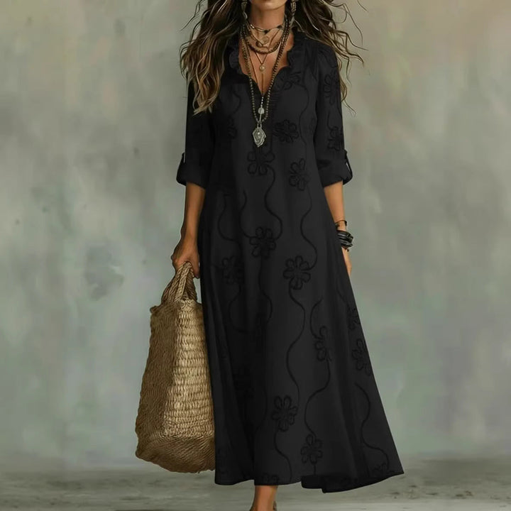 Printed Loose-fit Casual Robe Dress
