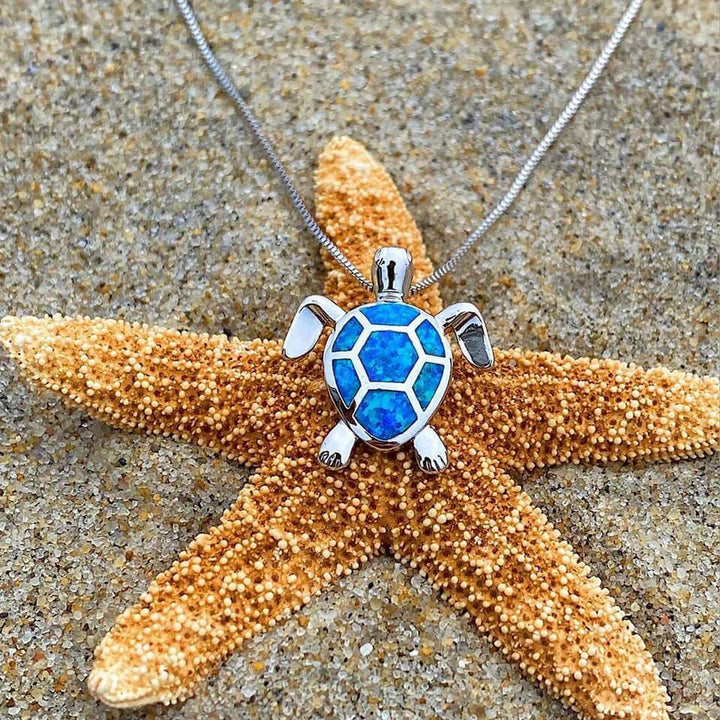 Zilveren Zeeschildpad Halsketting en Oorbellen Set  - Marinella