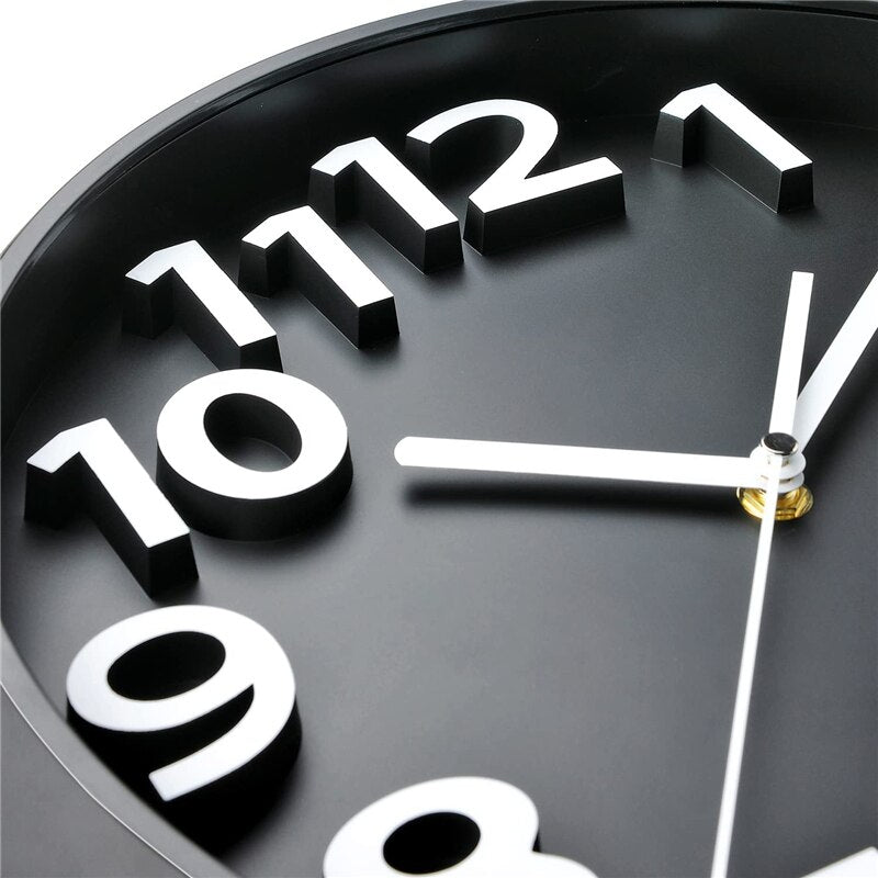 TimeTrendy - Moderne 3D Wandklok met Grote Cijfers en Stijlvol Design