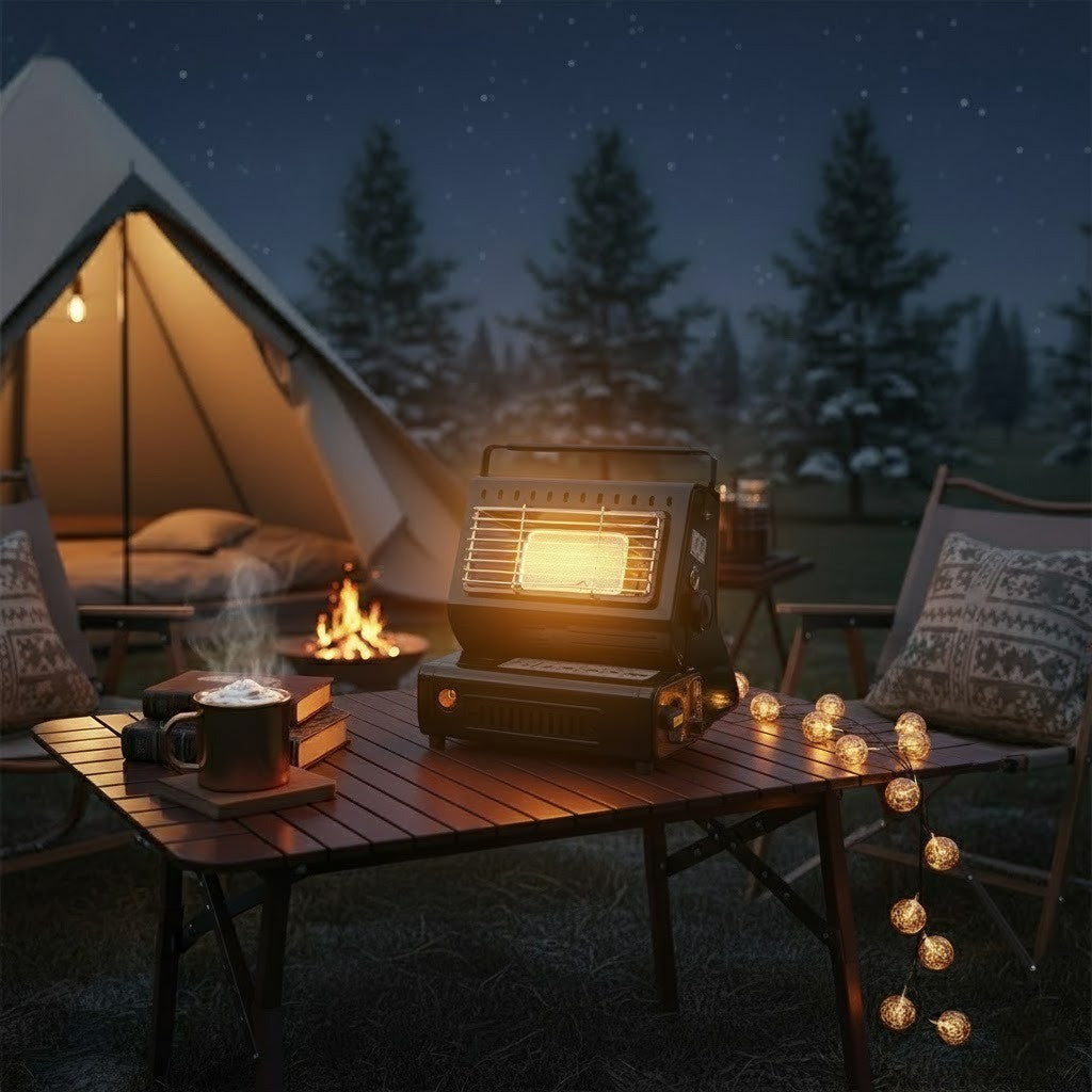 Campingkachel op gas met kookfunctie, 2-in-1