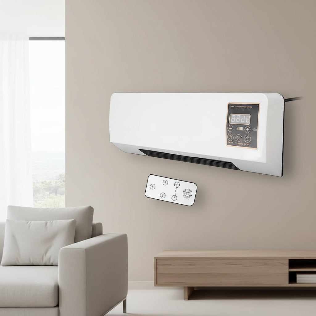 4-in-1 kanaalloze wandairco – koelen, verwarmen, ventileren, ontvochtigen, stille werking met timer