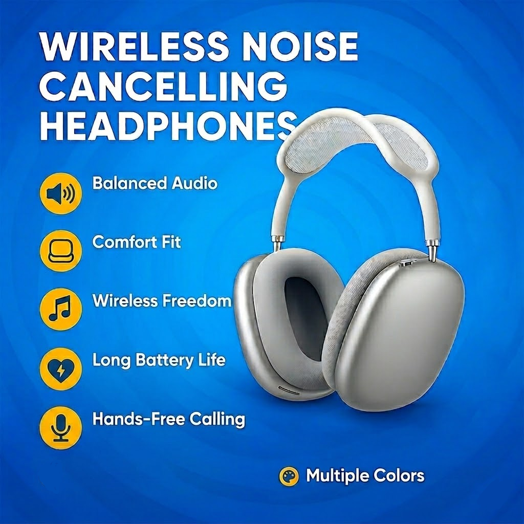 Draadloze bluetooth-over-earkoptelefoon met lange batterijduur