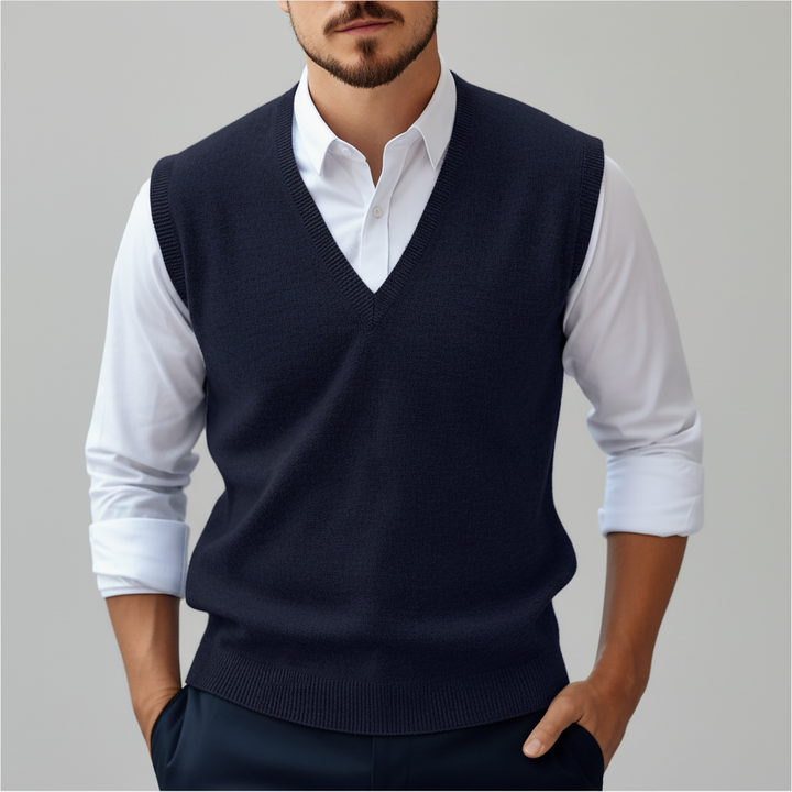 Mouwloos gebreid katoenen gilet - Bobby