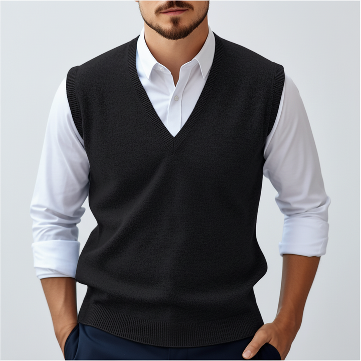 Mouwloos gebreid katoenen gilet - Bobby