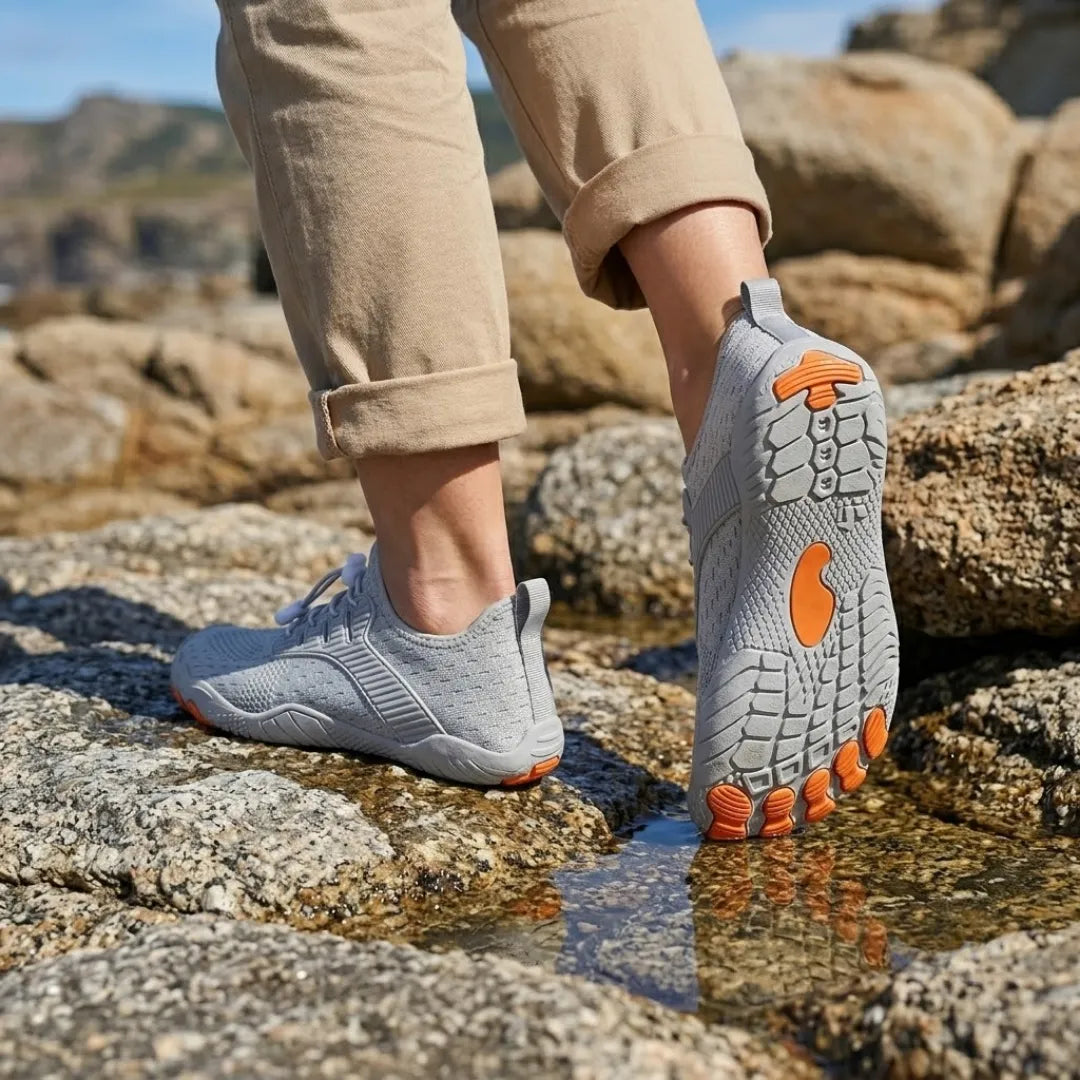 Barefoot sneaker voor dames met brede neus en flexibele zool