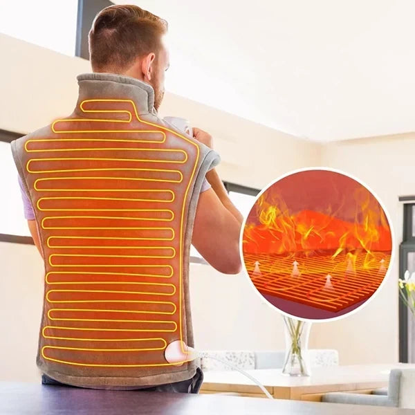 Ultrazacht warmtekussen voor nek en rug met tien standen