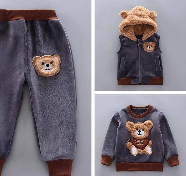 Driedelige babyset en peuterset met beermotief – BearHugs