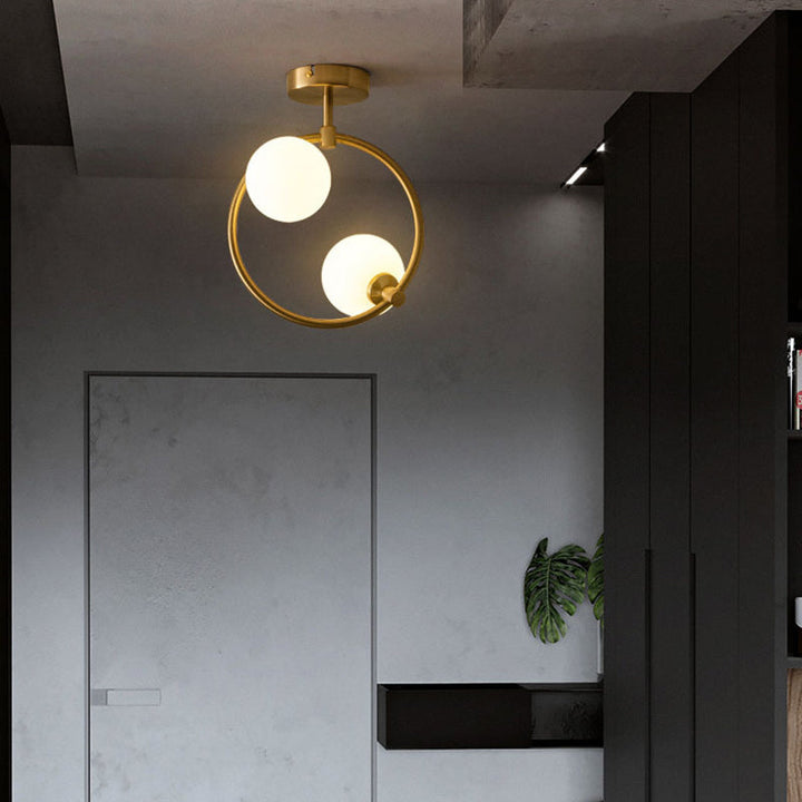 Scandinavische plafondlampen met gebogen bolontwerp