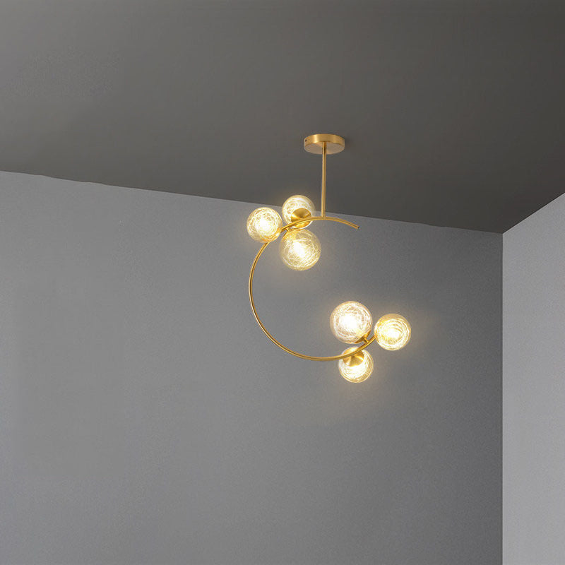 Scandinavische plafondlampen met gebogen bolontwerp