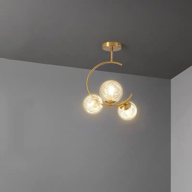 Scandinavische plafondlampen met gebogen bolontwerp